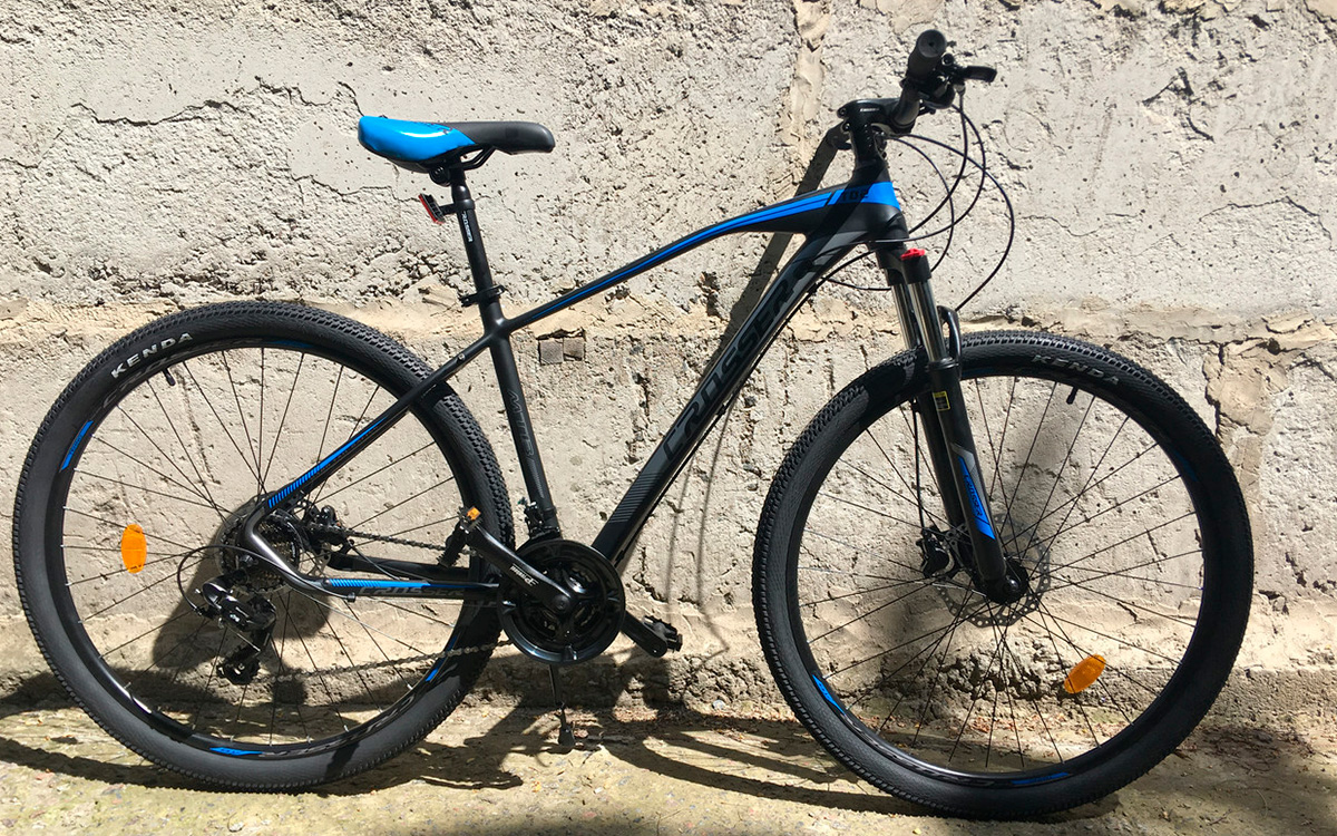 Велосипед Crosser T2 29" 2021, размер М, Черно-синий